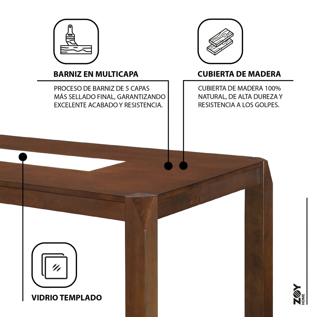 Juego de Comedor Bali 6 Sillas. Madera