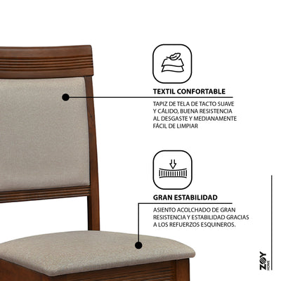 Juego de Comedor Santorini con extensión 4 Sillas